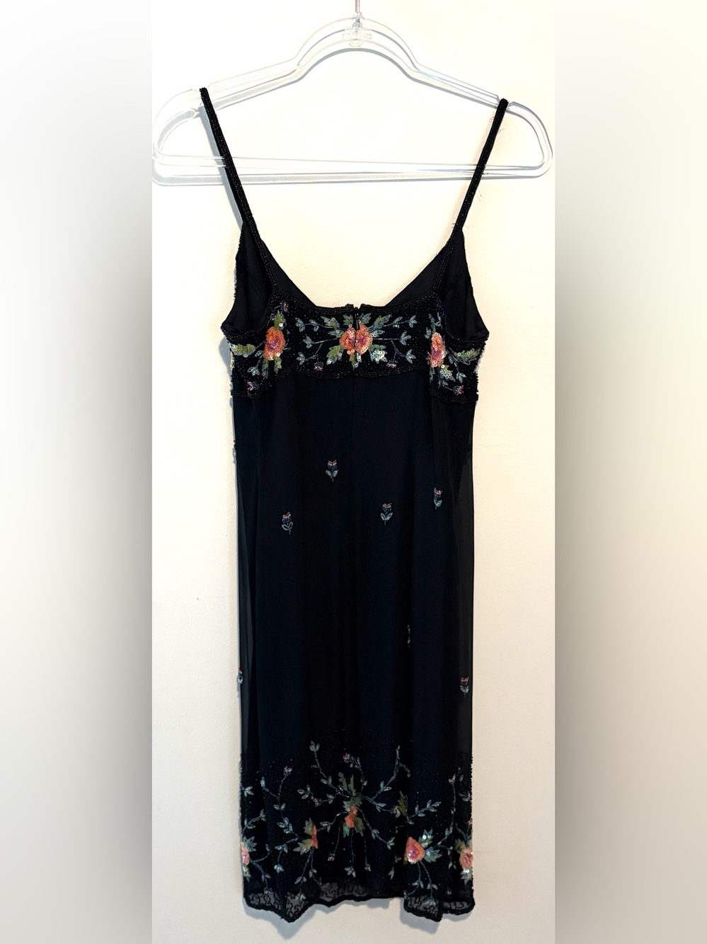 Vintage 90s y2k cache black silk beaded fairy dress - Picture 7 of 9
